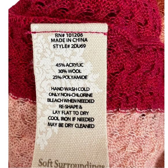 Soft Surroundings Wool Blend Abril Stripe Sweater Textured Pullover Top sweater - Picture 12 of 12